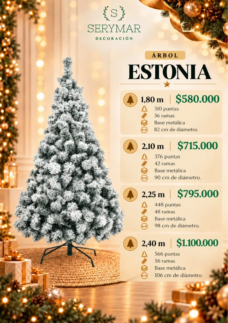 Árbol Estonia — página 17 del Catálogo Navidad 2026 de SERYMAR Decoración