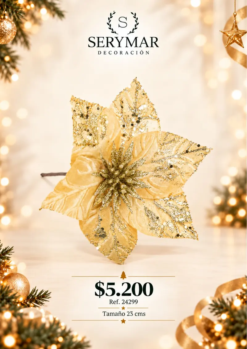 Flores de Navidad · Ref. 24299 — página 37 del Catálogo Navidad 2026 de SERYMAR Decoración