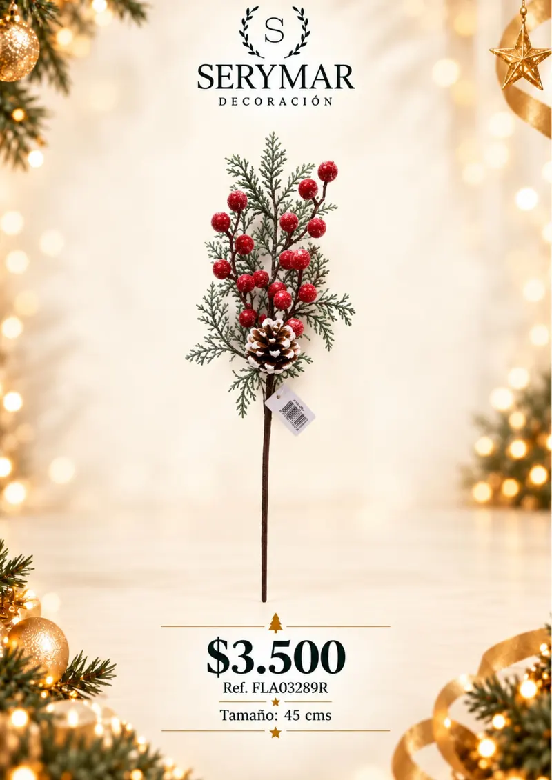 Follajes de Navidad · Ref. FLA03289R — página 55 del Catálogo Navidad 2026 de SERYMAR Decoración