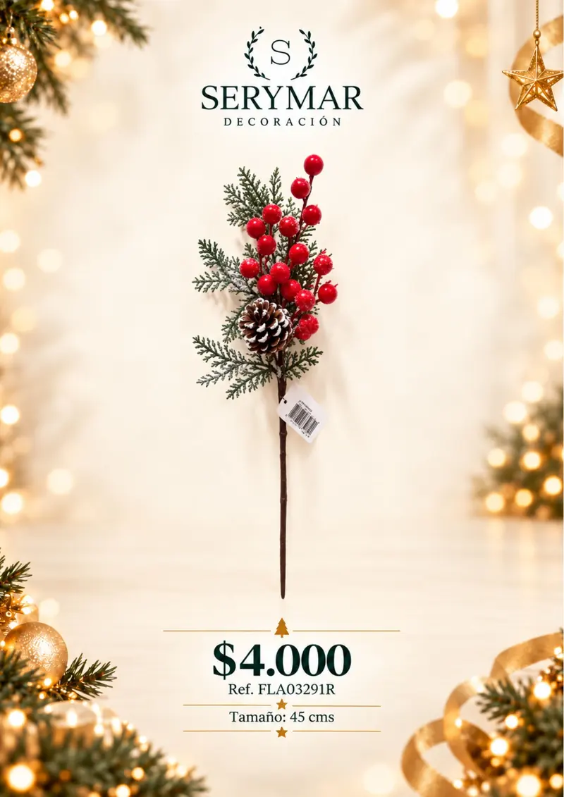 Follajes de Navidad · Ref. FLA03291R — página 56 del Catálogo Navidad 2026 de SERYMAR Decoración