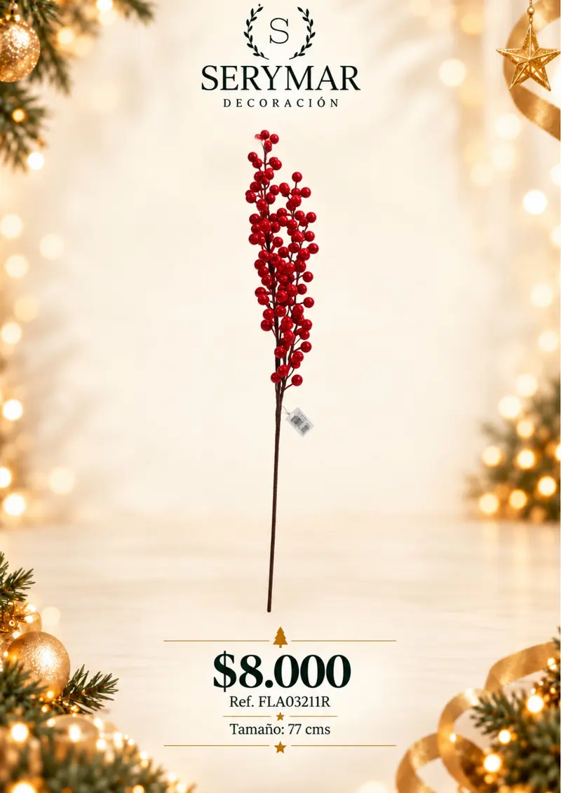 Follajes de Navidad · Ref. FLA03211R — página 69 del Catálogo Navidad 2026 de SERYMAR Decoración