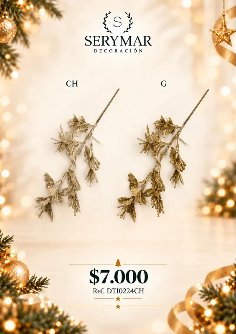 Follajes de Navidad · Ref. DTI0224CH — página 80 del Catálogo Navidad 2026 de SERYMAR Decoración