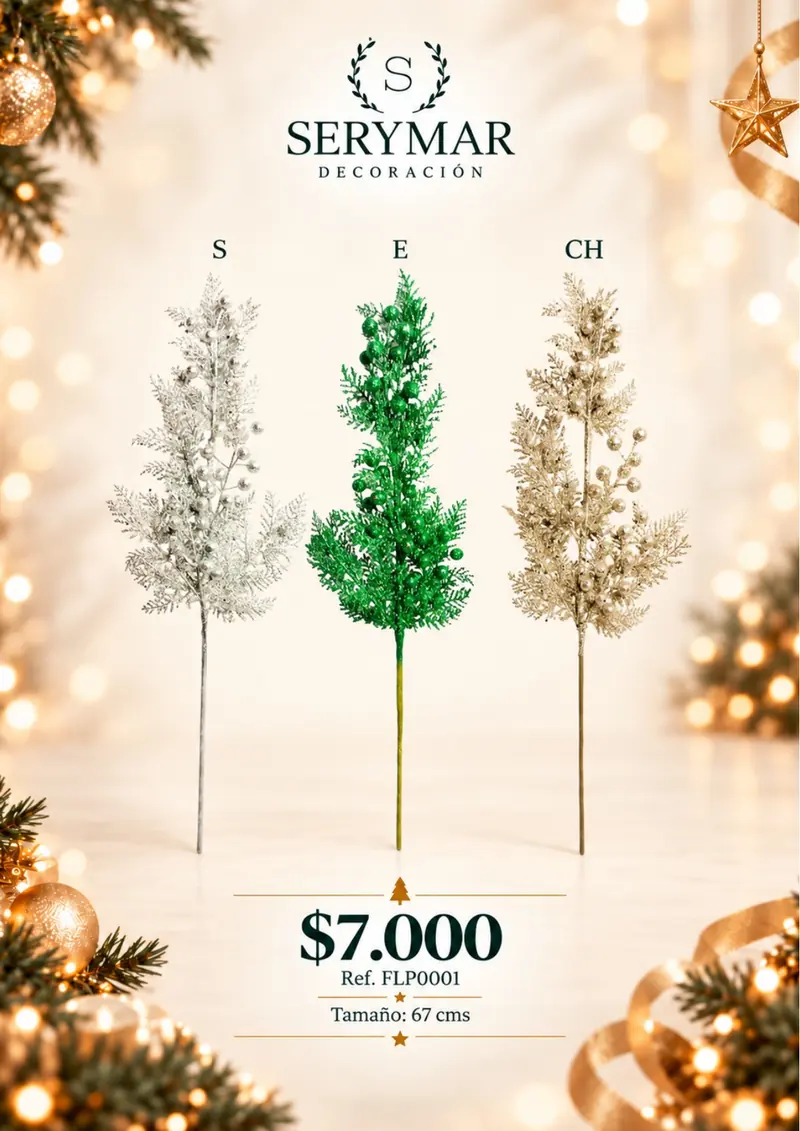 Follajes de Navidad · Ref. FLP0001 — página 81 del Catálogo Navidad 2026 de SERYMAR Decoración