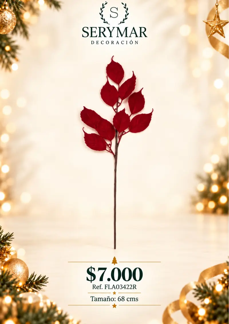 Follajes de Navidad · Ref. FLA03422R — página 82 del Catálogo Navidad 2026 de SERYMAR Decoración