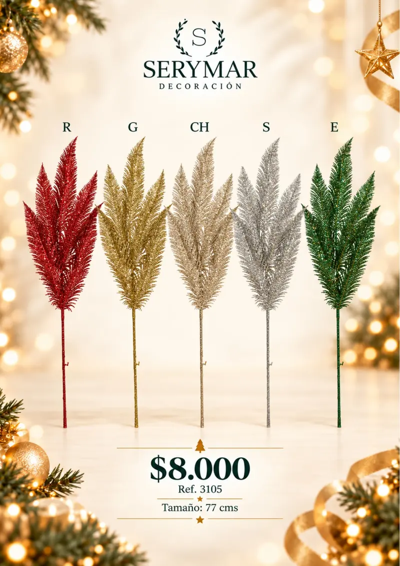 Follajes de Navidad · Ref. 3105 — página 84 del Catálogo Navidad 2026 de SERYMAR Decoración