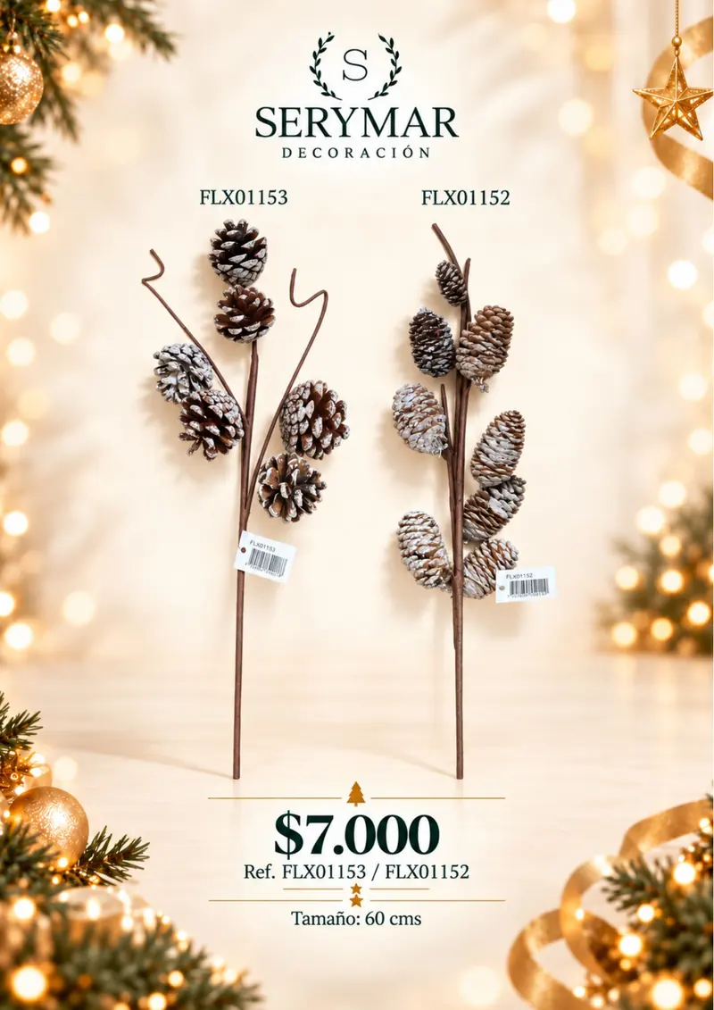 Follajes de Navidad · Ref. FLX01153 / FLX01152 — página 88 del Catálogo Navidad 2026 de SERYMAR Decoración