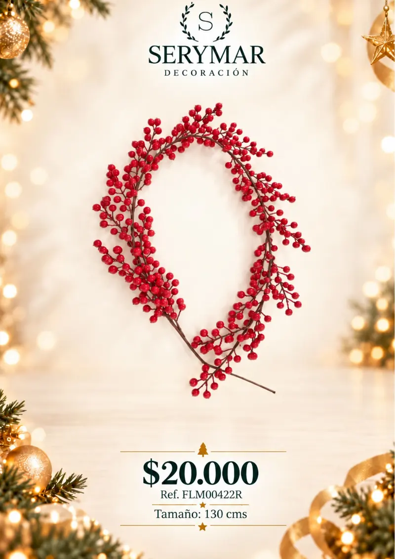Follajes de Navidad · Ref. FLM00422R — página 90 del Catálogo Navidad 2026 de SERYMAR Decoración