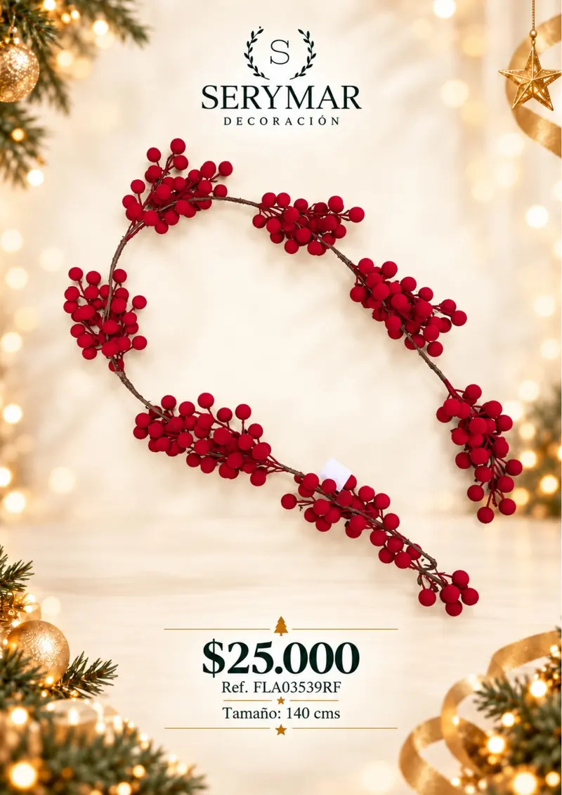 Follajes de Navidad · Ref. FLA03539RF — página 92 del Catálogo Navidad 2026 de SERYMAR Decoración