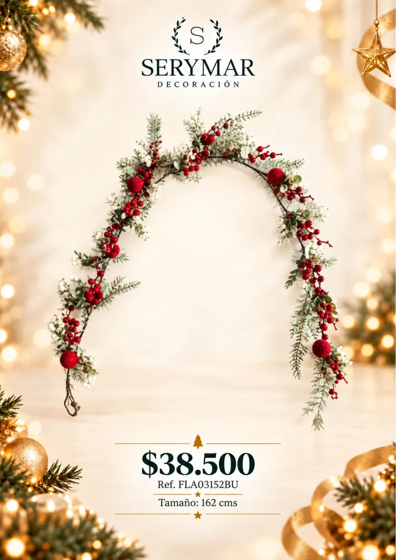 Follajes de Navidad · Ref. FLA03152BU — página 95 del Catálogo Navidad 2026 de SERYMAR Decoración