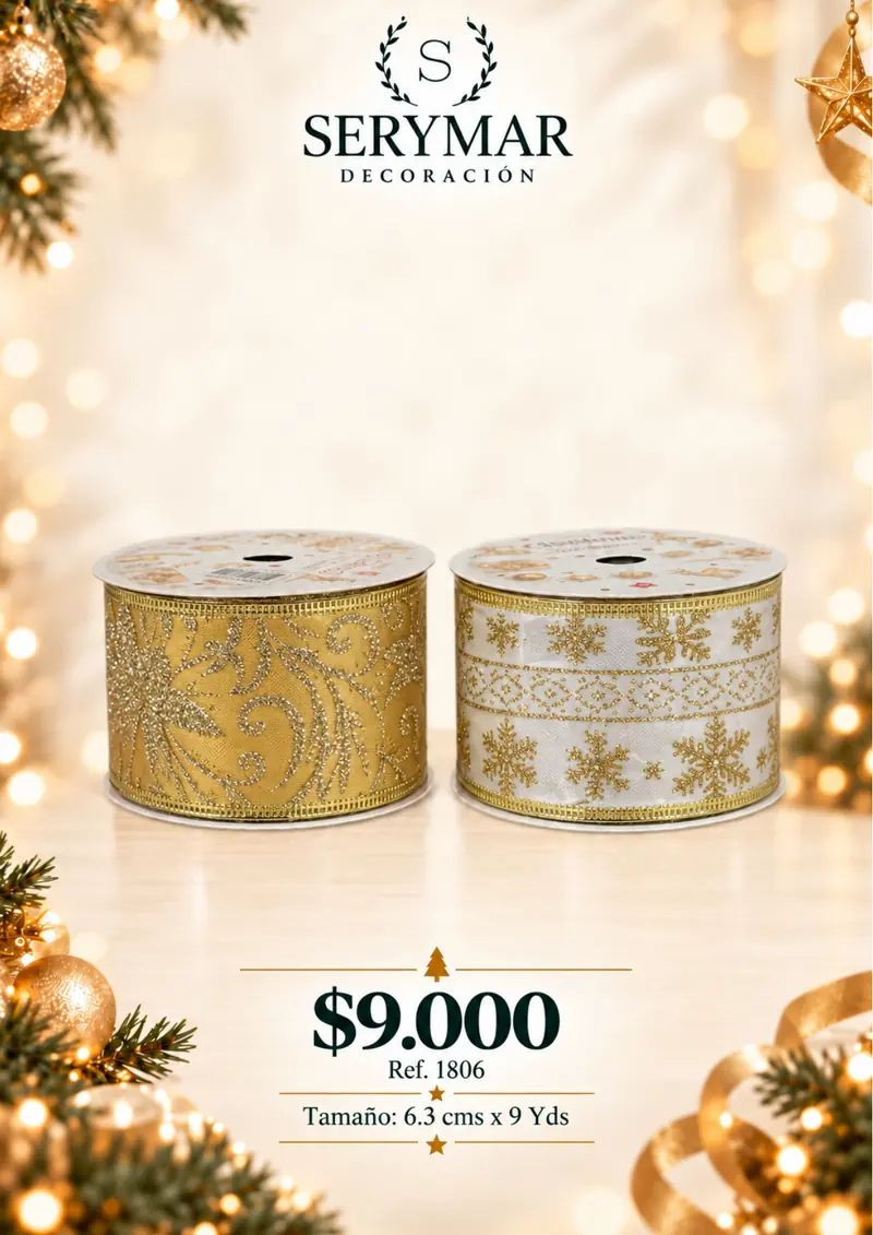 Cintas y mallas · Ref. 1806 — página 127 del Catálogo Navidad 2026 de SERYMAR Decoración