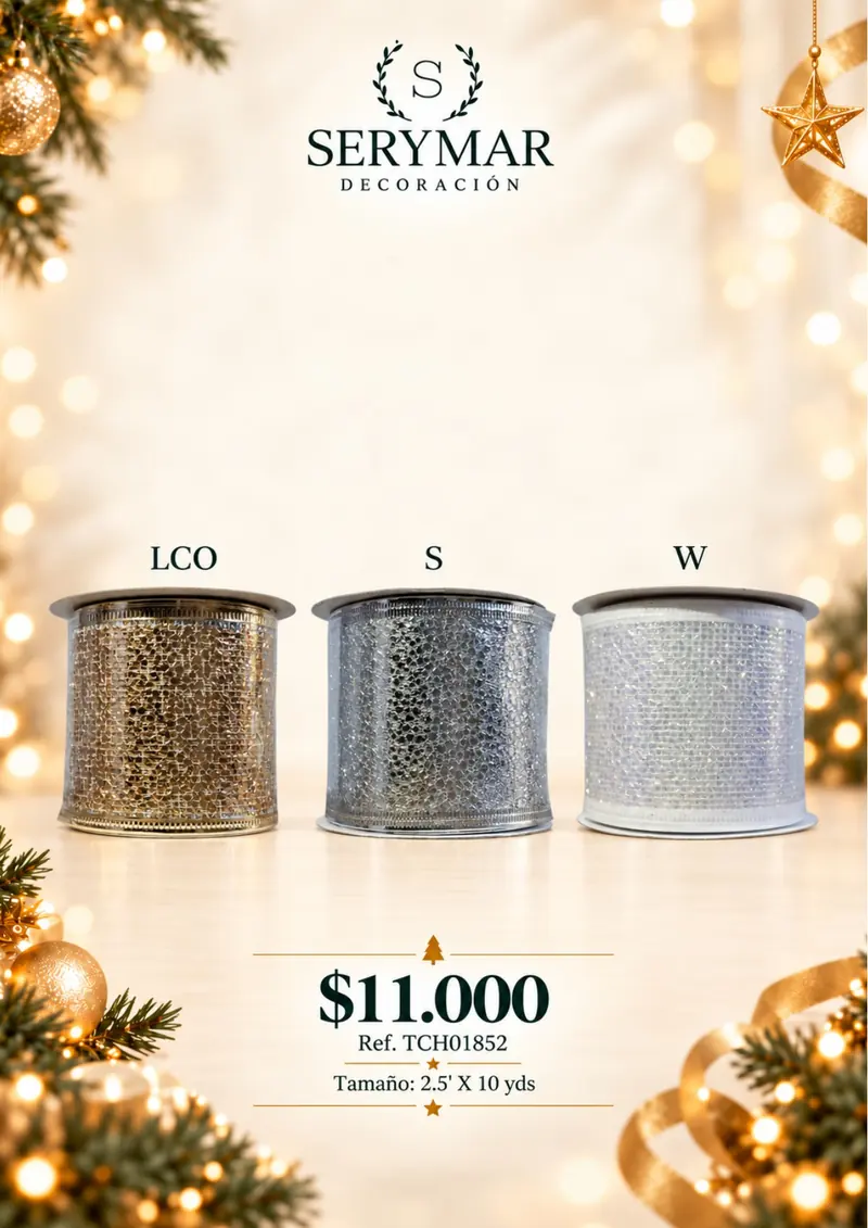 Cintas y mallas · Ref. TCH01852 — página 130 del Catálogo Navidad 2026 de SERYMAR Decoración