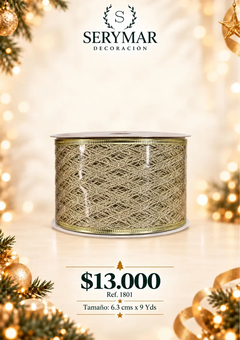 Cintas y mallas · Ref. 1801 — página 133 del Catálogo Navidad 2026 de SERYMAR Decoración