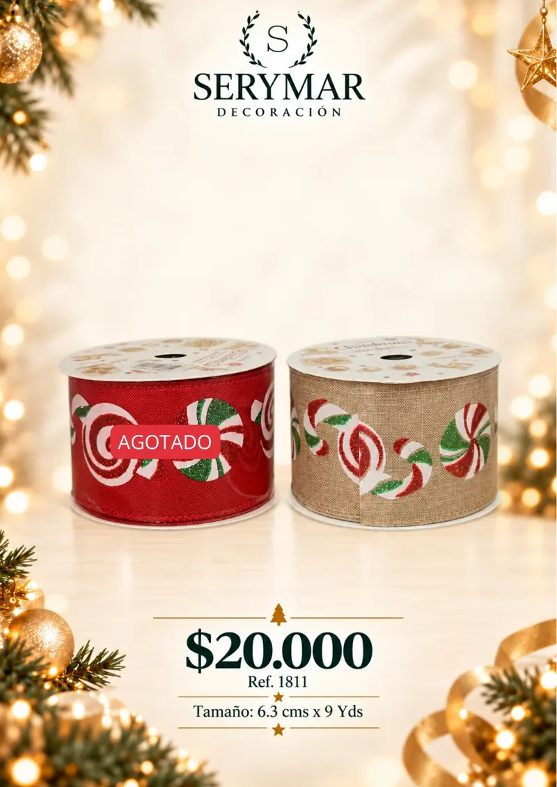 Cintas y mallas · Ref. 1811 — página 136 del Catálogo Navidad 2026 de SERYMAR Decoración